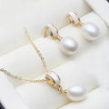 Real Freshwater Pearl Necklace & Earrings Set | 925 Sterling Silver | Pink White Purple Black Grey | Free Shipping