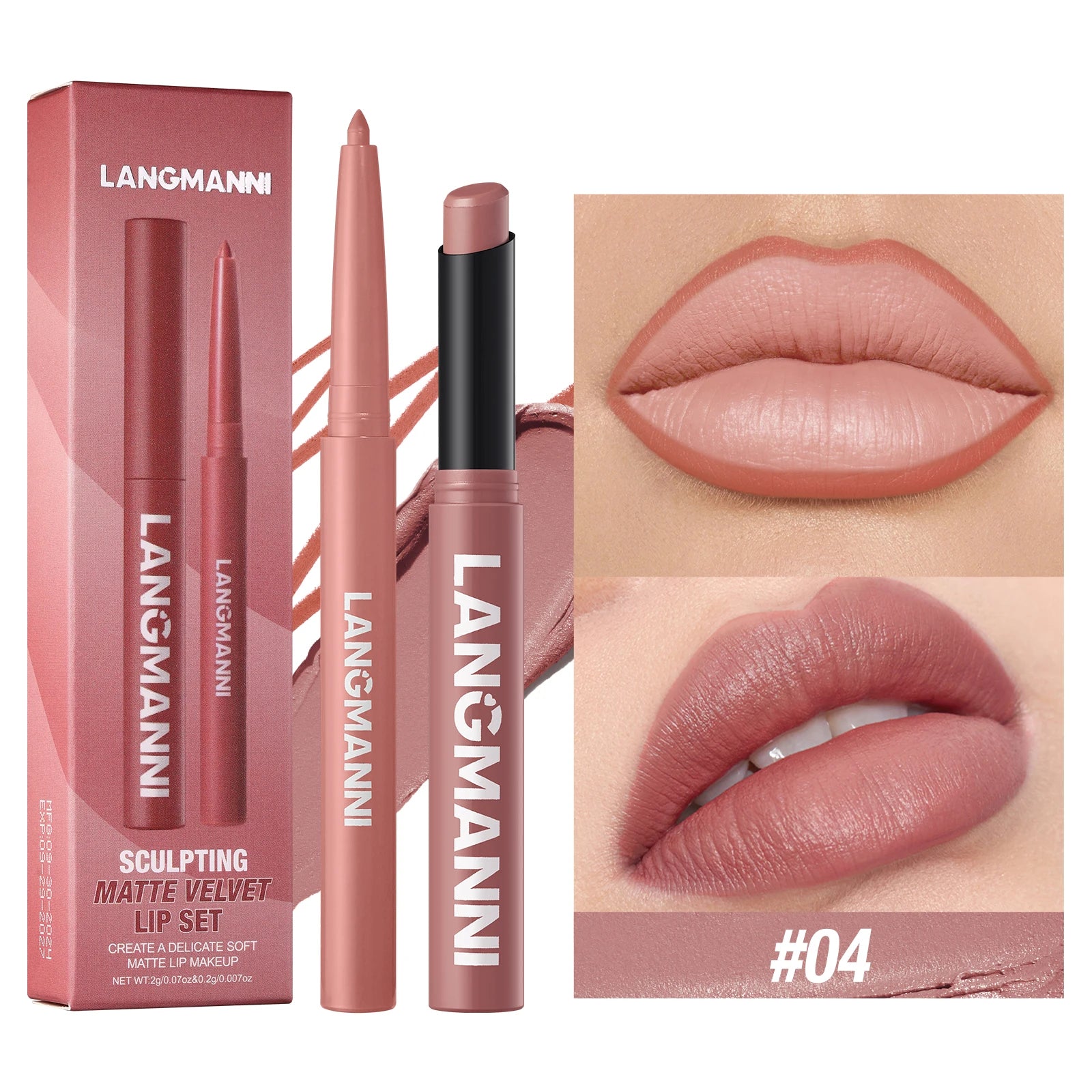 Integrated waterproof lipliner+lipstick lipstick lipstick set,no smudge,no fade,no cup,durable,easy to create a perfect makeup! Nanasbeautyholic