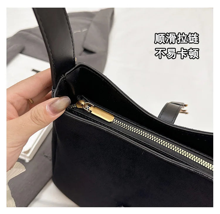 Luxe Faux Leather Bucket Bag – Large Capacity Hobo Shoulder Bag for Women