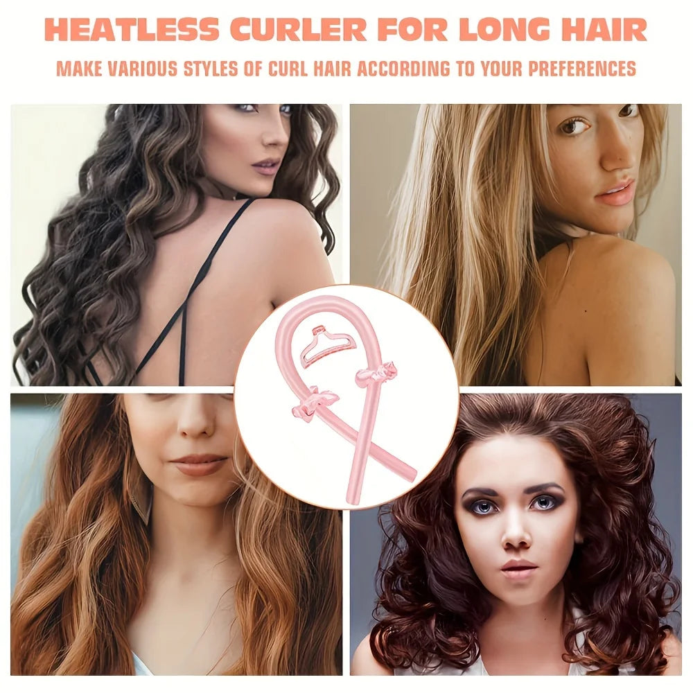 5pcs Styling Set 4-in-1 Heatless Curling Set Hair Stick Headbands Clips Wide Toothed Hair Comb for DIY Styling Nanasbeautyholic