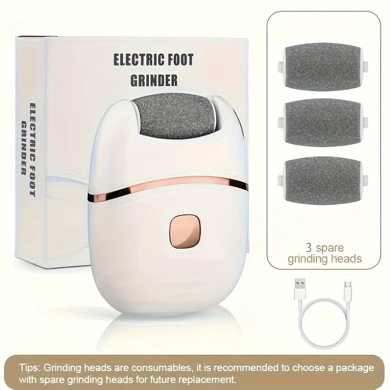 Rechargeable Electric Foot Grinder for Thick Faux Leather USB Personal Care Tool with Interchangeable Heads Grooming Tool Nanasbeautyholic