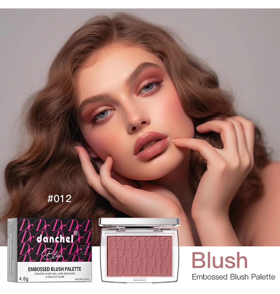 Embossed Matte Blush Palette – High-Pigment Cheek Powder for a Natural Rosy Glow