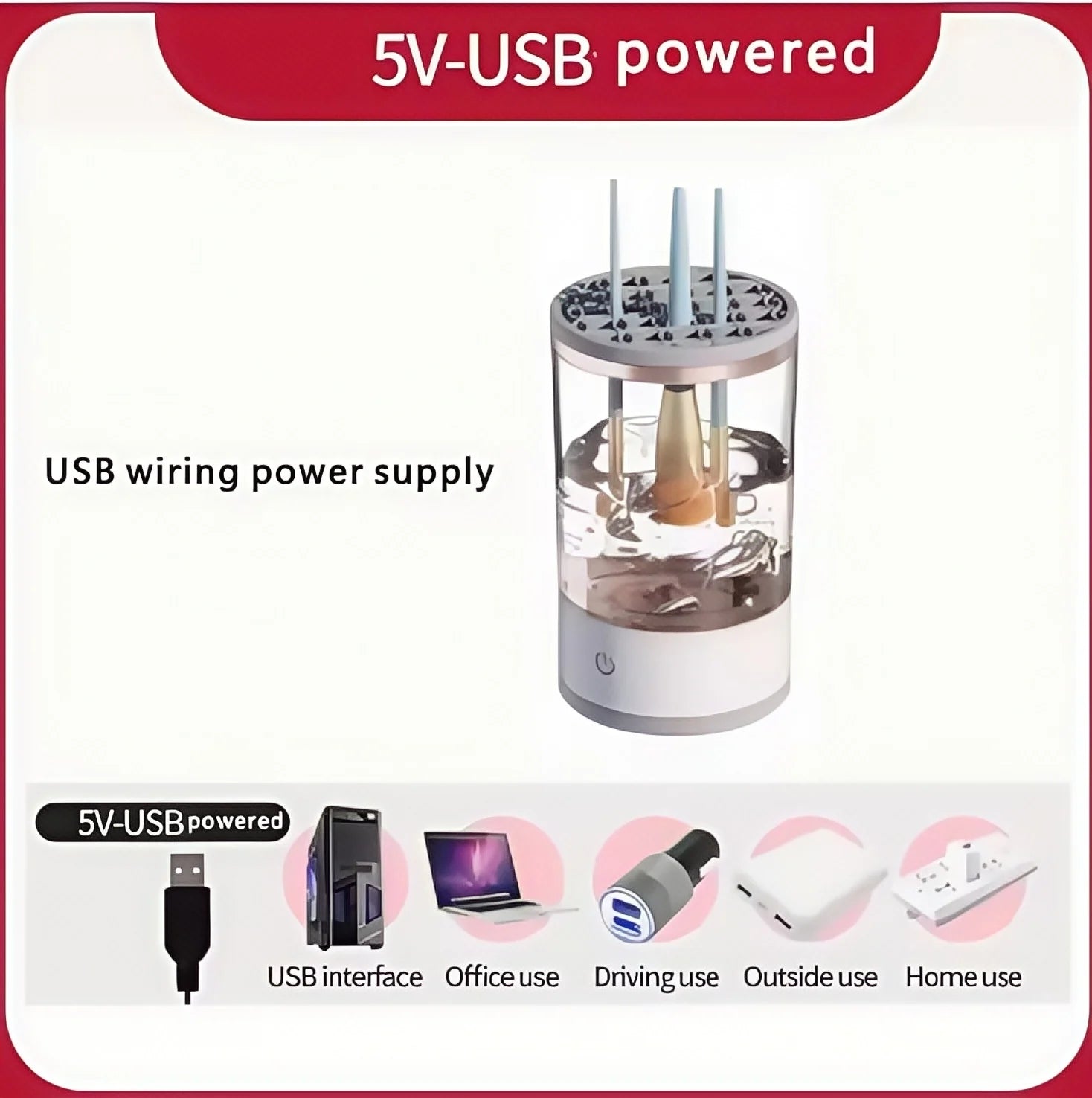 USB Electric Makeup Brush Cleaner Portable ,Quick Dry Tool