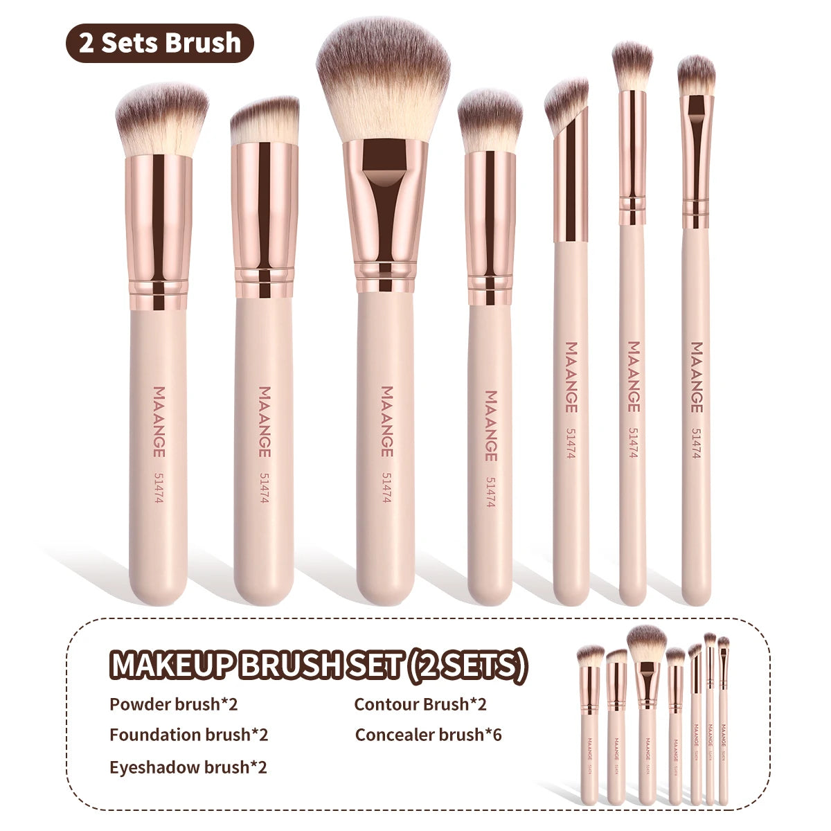 MAANGE 7pcs/set Makeup Brushes