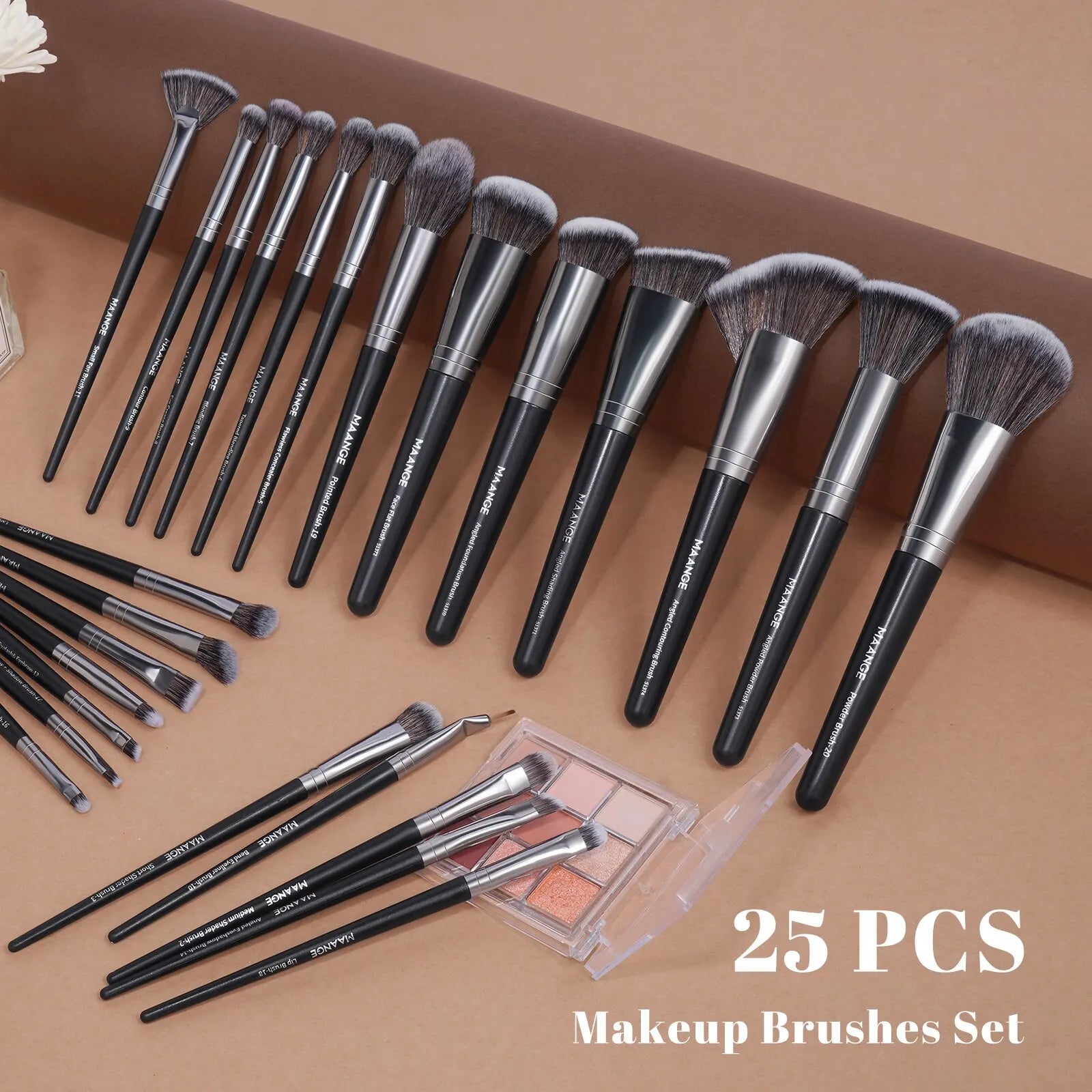 MAANGE Professional Gift Box 25 Pieces Makeup Brushes Kit Face Eye Beauty Brushes For Foundation Conceal Eyeshadow Contour Brush Nanasbeautyholic