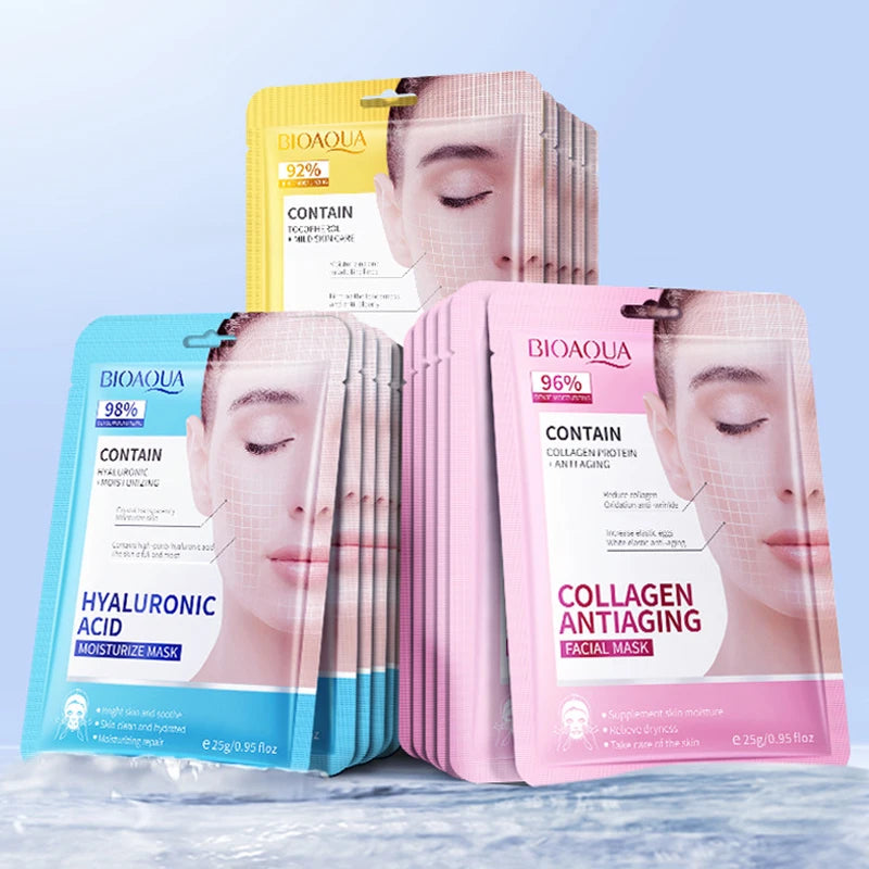15pcs BIOAQUA Retinol Collagen Facial Masks Firming Moisturizing Nourishing Hydrating Face Mask Facial Skin Care Products Nanasbeautyholic