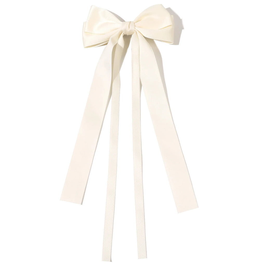 Korean Solid Color Ribbon Double Bowknot Hair Clips