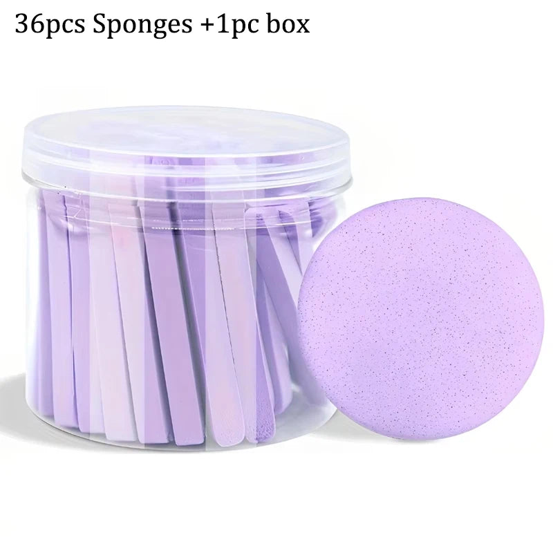 Compress Face Wash Puff with Storage Box Facial Cleansing Sponge for Makeup Remover Round Face Wash Sponge Skincare Beauty Tool Nanasbeautyholic