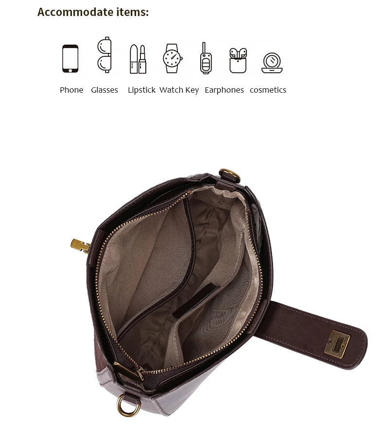 Genuine Cowhide Leather Shoulder Bag – Soft, Structured & Timeless