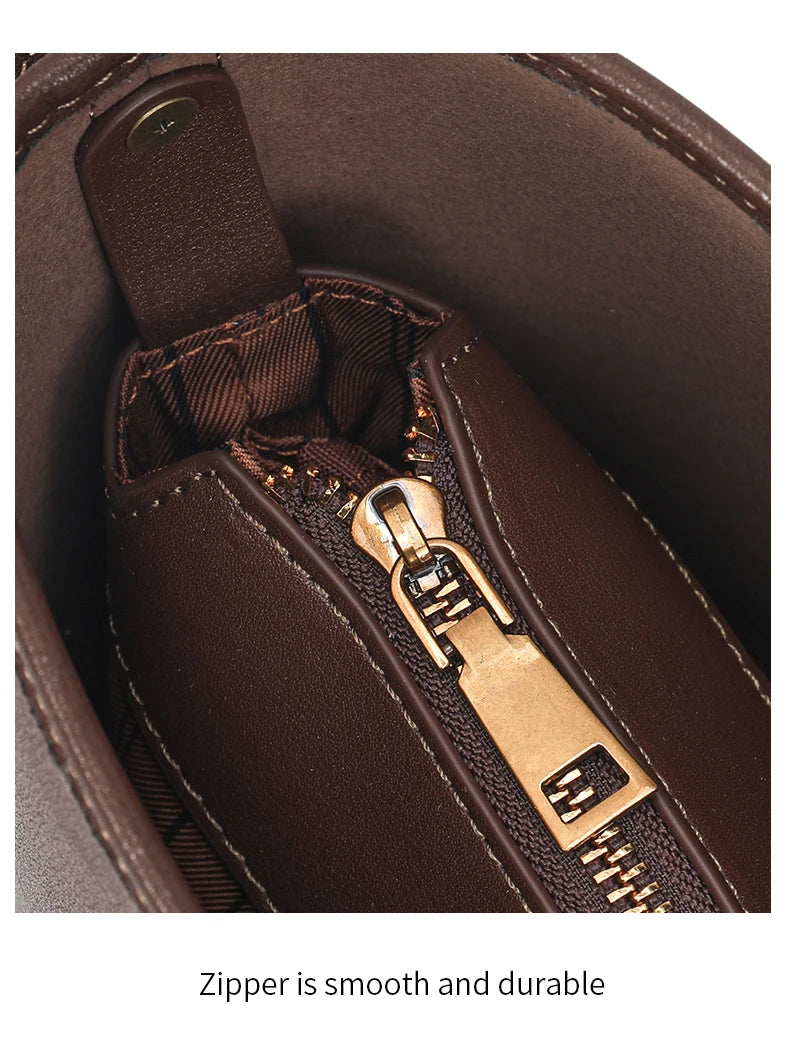 Genuine Leather Bucket Bag – Soft Cow Leather Shoulder & Crossbody Handbag