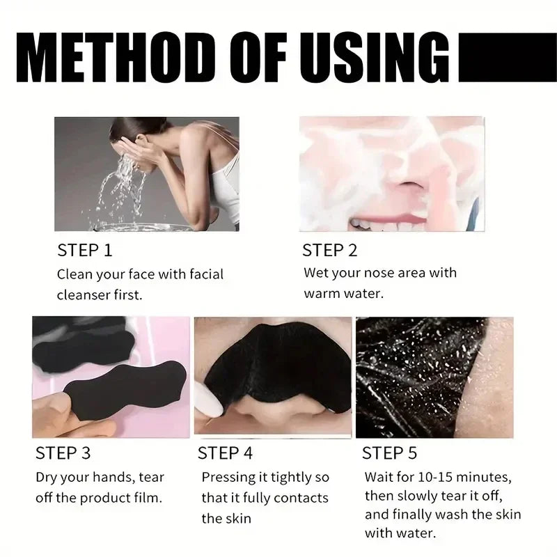 50/100PCS Bamboo Charcoal Nasal Strips Blackhead Remover