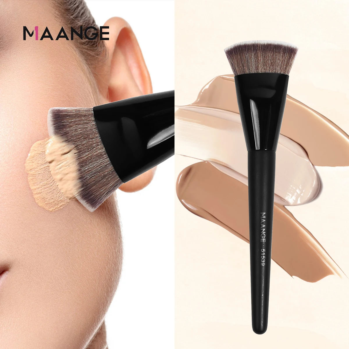 MAANGE Single Flat Round Tube Flat Head Foundation Brush