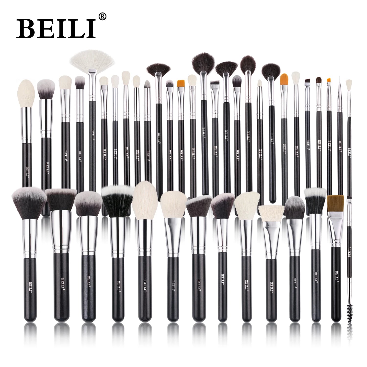 BEILI Black Makeup Brush Sets Professional Natural Goat Fiber Hair Brush Foundation Kakubi Contour Eyeshadow Beauty Tool brochas Nanasbeautyholic