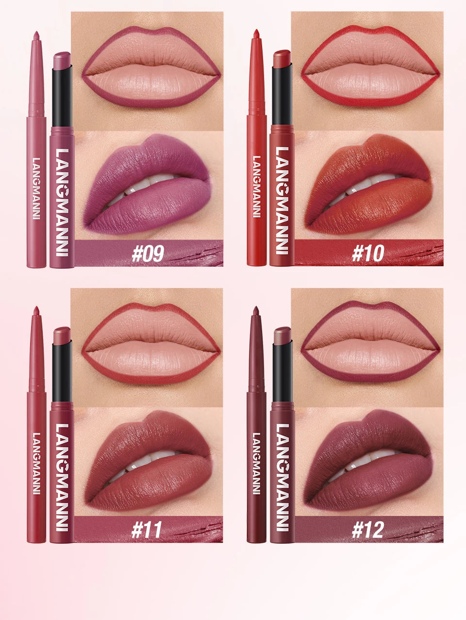 Integrated waterproof lipliner+lipstick lipstick lipstick set,no smudge,no fade,no cup,durable,easy to create a perfect makeup! Nanasbeautyholic