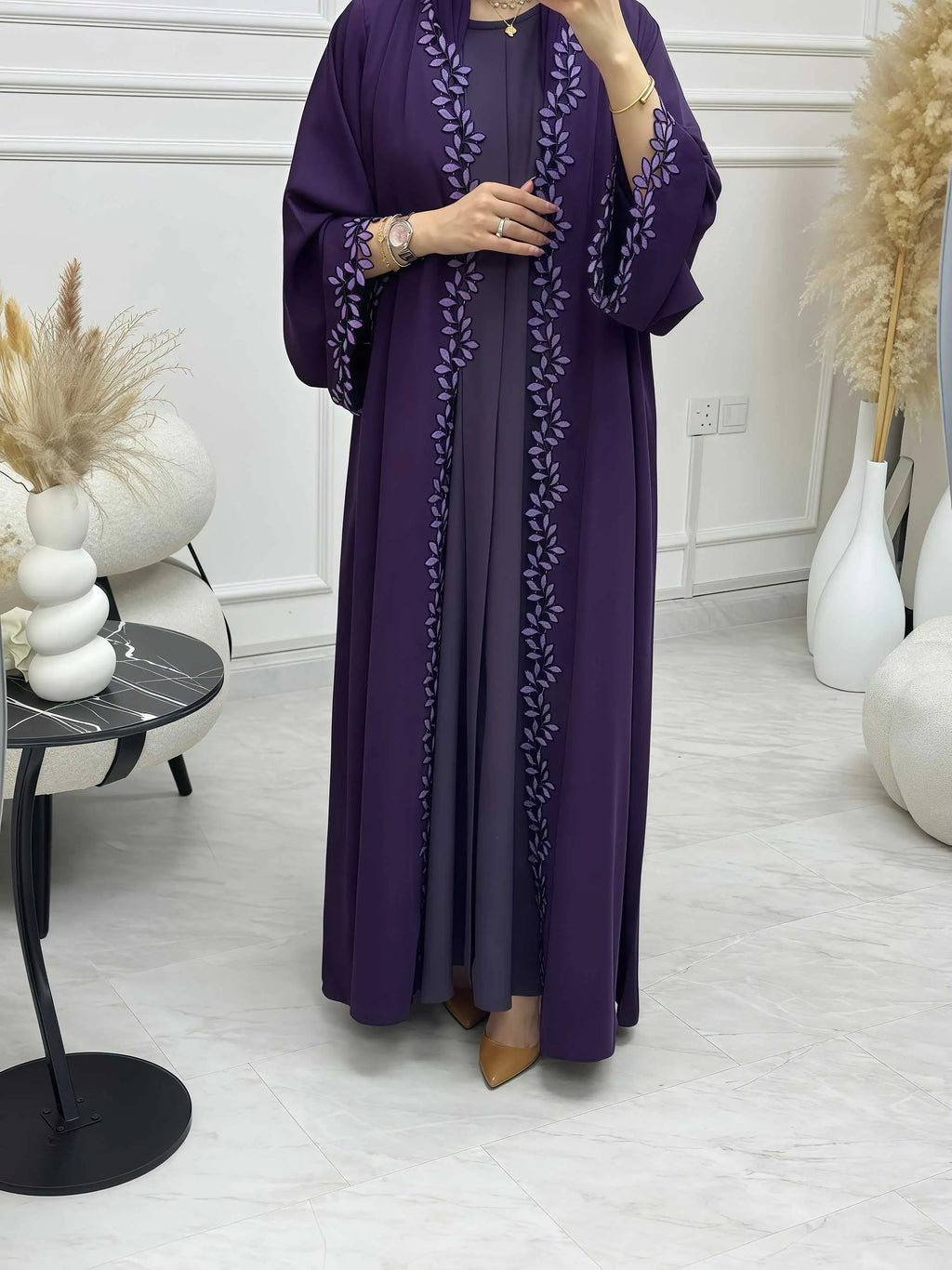 Elegant Embroidered Abaya | Loose Fit Modest Dress for Women