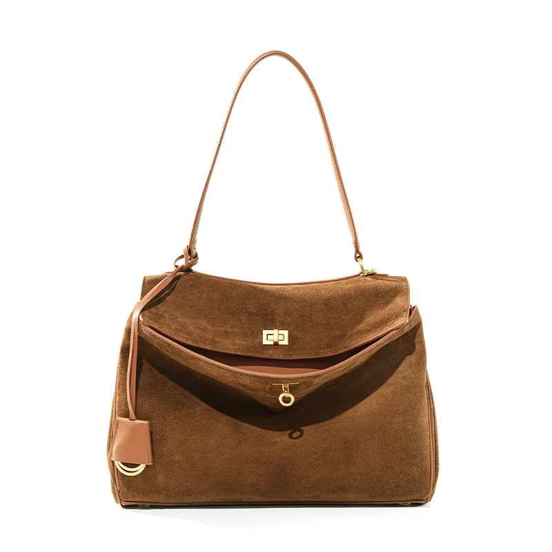 Women's Suede genuine leather Bag Shoulder Handbag Luxury Designer