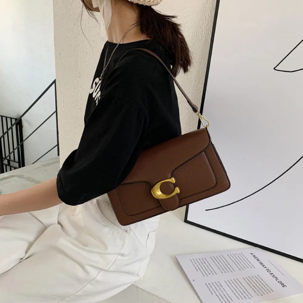 PU Leather Crossbody Satchel Bag | Dual-Strap Shoulder Bag for Women
