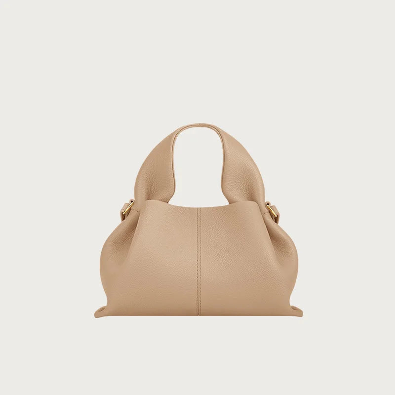 Genuine Leather Cloud Bag – Soft Dumpling Crossbody & Shoulder Tote