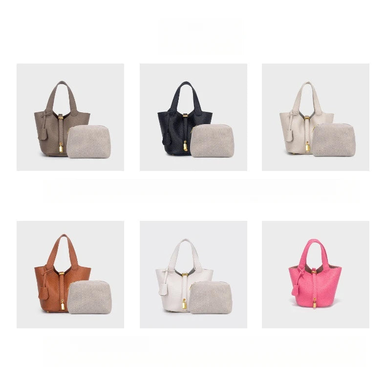 Faux Leather Bucket Bag – Chic & Versatile Women's Handbag