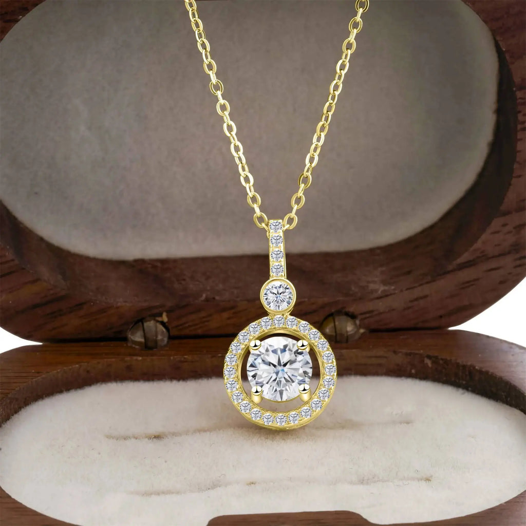 1ct Moissanite Pendant Necklace Sterling Silver — Outshines Diamonds, Captures Every Heart