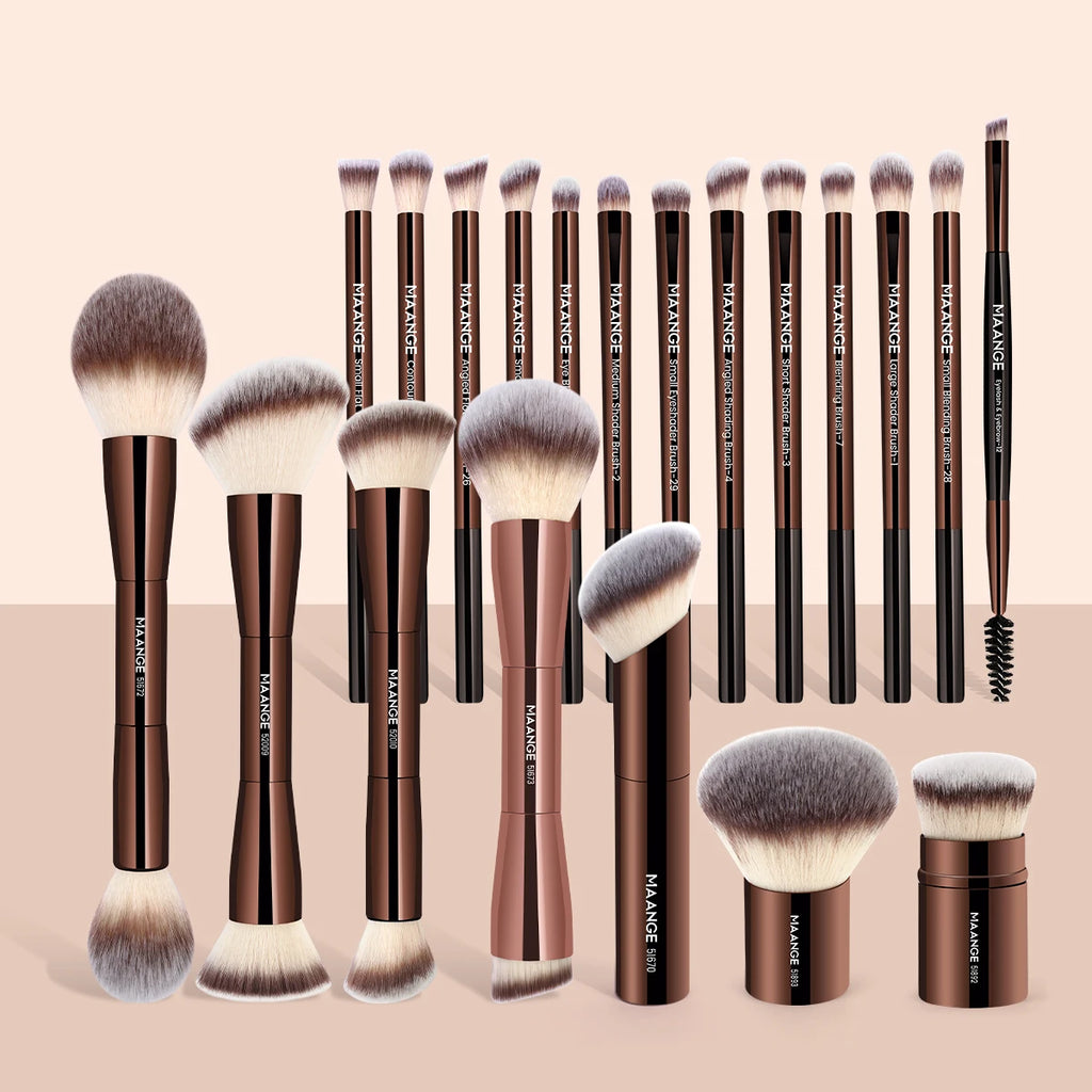 MAANGE 20pcs/set Pro Makeup Brushes Double Ended