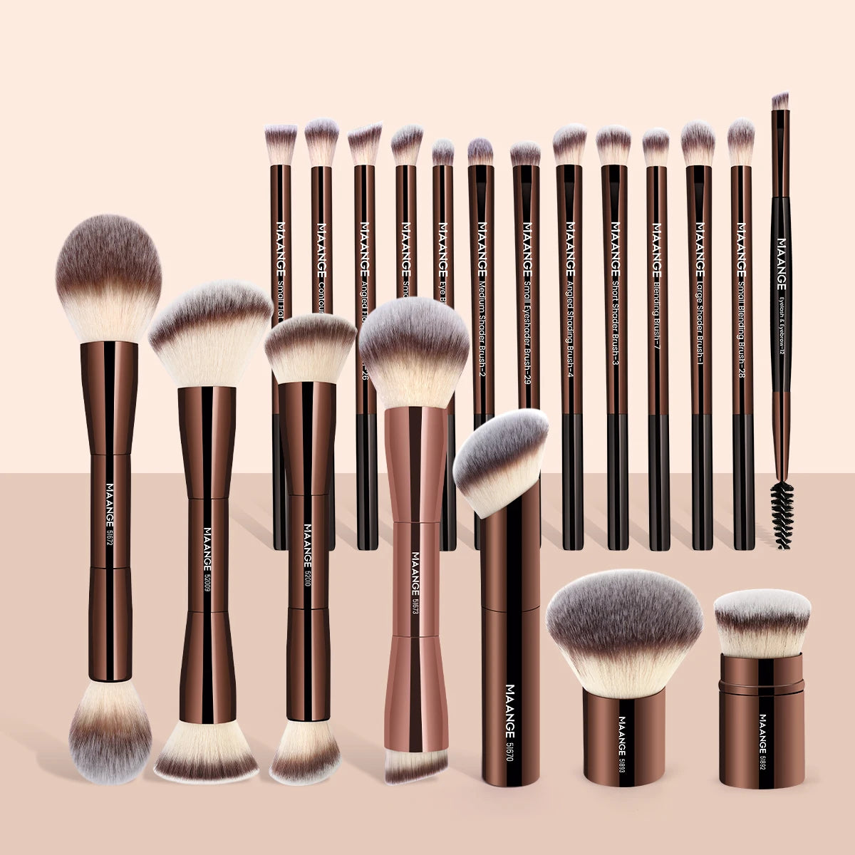 MAANGE 20pcs/set Pro Makeup Brushes Double Ended