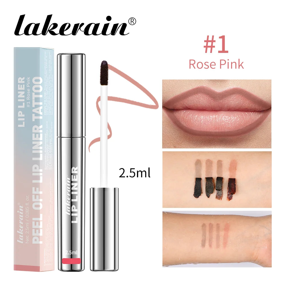 Peel-Off Lip Liner & Tint | Waterproof Long-Lasting Matte | 10 Shades