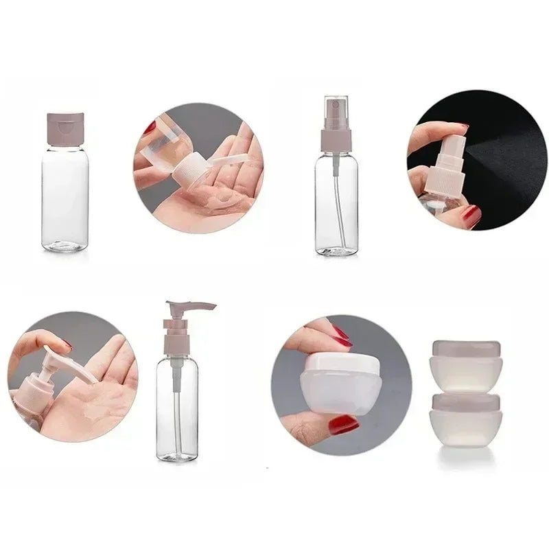 3/11Pcs Travel Bottles Set Refillable Cosmetic Containers Empty Spray Bottle