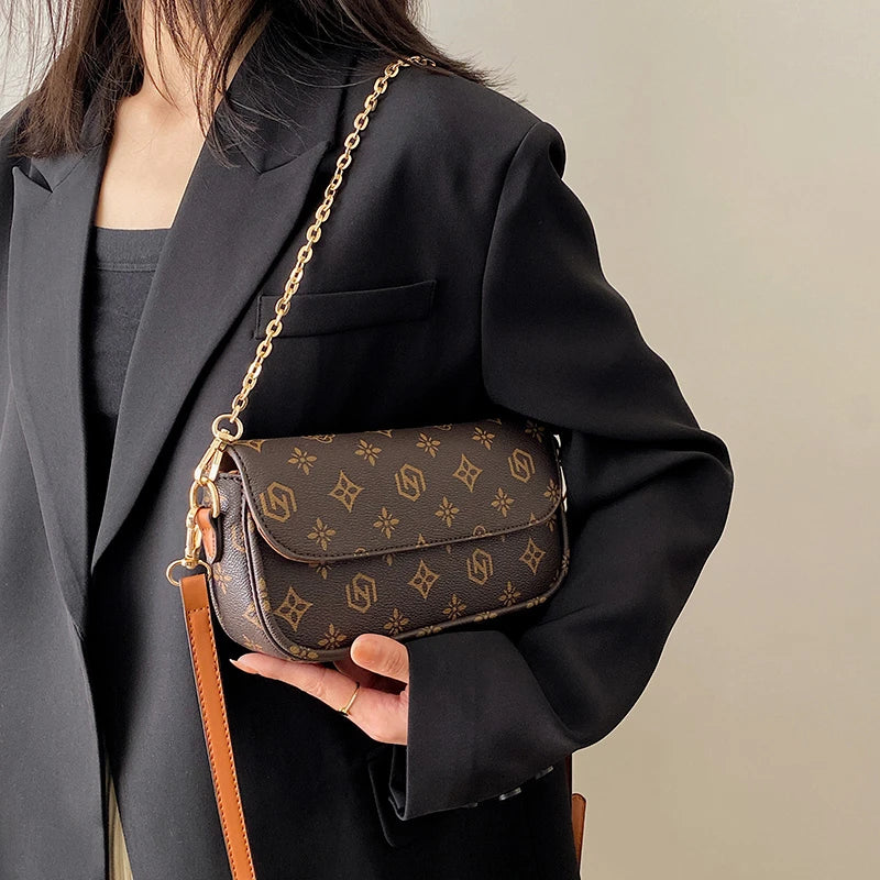 Retro printed small square bag