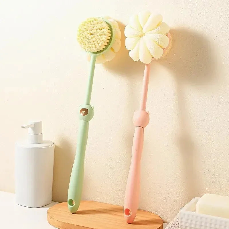 Bath Brush Back Body Bath Shower Sponge Scrubber Brushes With Handle Exfoliating Scrub Skin Massager Exfoliation Bathroom Brush Nanasbeautyholic