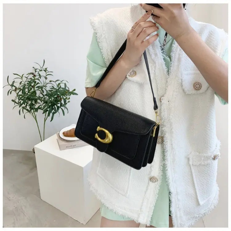 PU Leather Crossbody Satchel Bag | Dual-Strap Shoulder Bag for Women