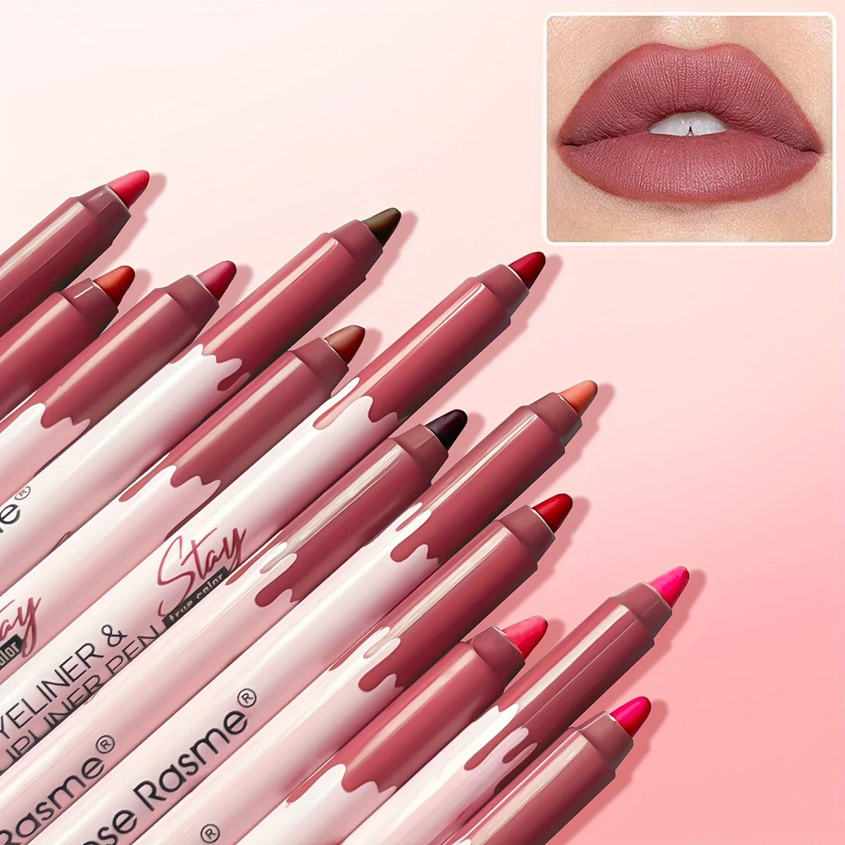 12 Colors/box Matte Lip Liner Pencil Set Waterproof Long Lasting Nude Red Lip Contour Pencil Sexy Rose Pink Lipstick Tint Makeup Nanasbeautyholic