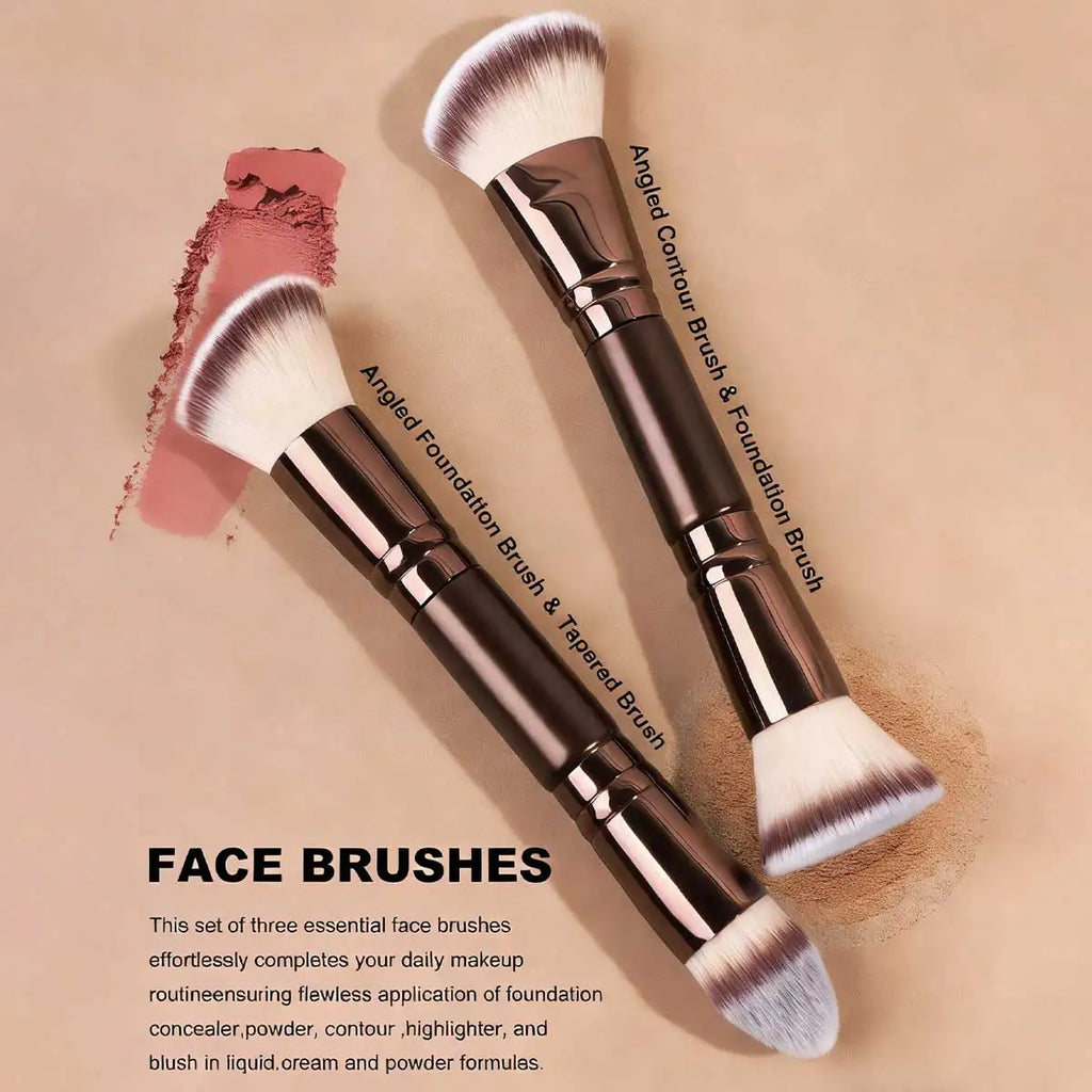 LUXEBLEND Dual-Ended Makeup Brush Set – Professional Travel Brushes for Foundation, Eyeshadow & Blending (5, 6, 10, 18 or 22 Pcs)