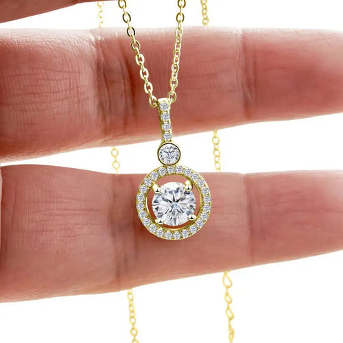 1ct Moissanite Pendant Necklace Sterling Silver — Outshines Diamonds, Captures Every Heart