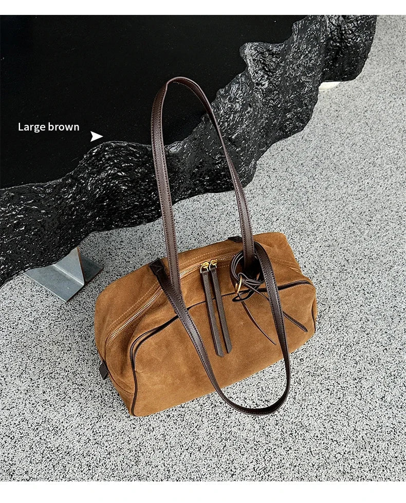Genuine Leather Tote Bag – Soft Cowhide Shoulder Bag for Women