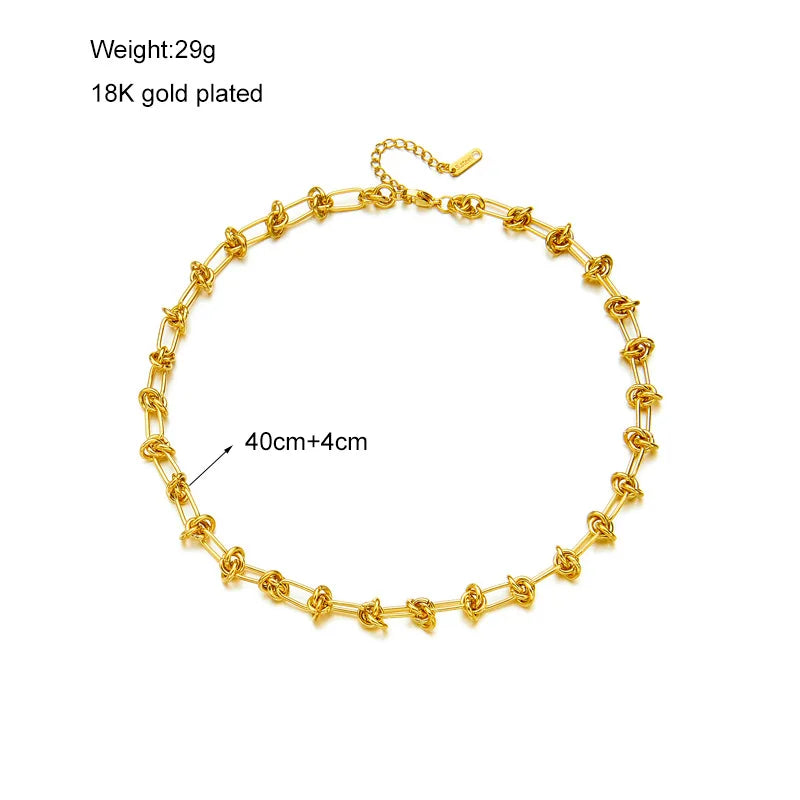 Twist Knot Necklace & Bracelet Set – 316L Stainless Steel, Gold & Silver