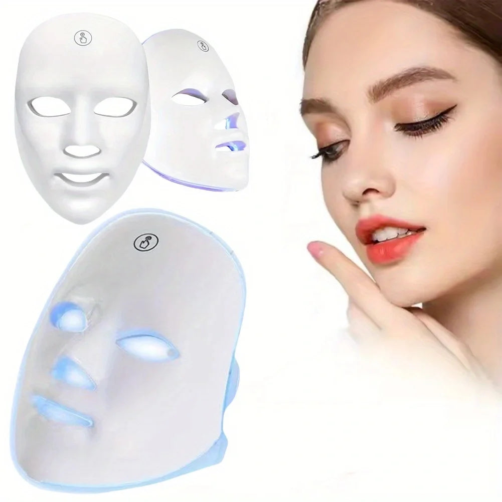 Rechargeable 7-color LED face mask facial care tool Nanasbeautyholic