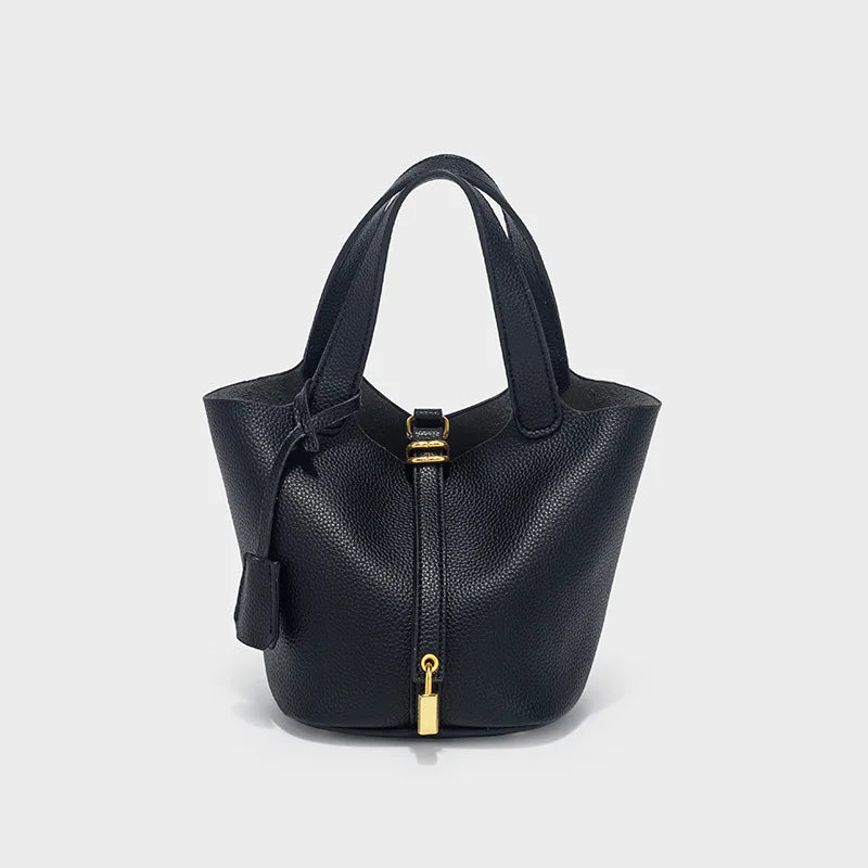 Faux Leather Bucket Bag – Chic & Versatile Women's Handbag