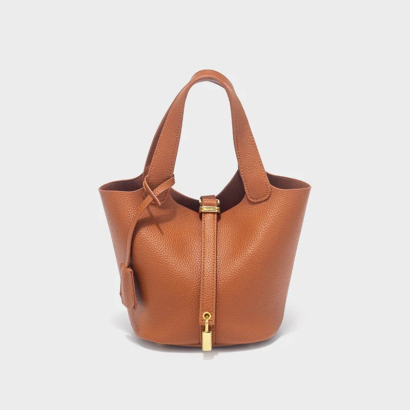 Faux Leather Bucket Bag – Chic & Versatile Women's Handbag