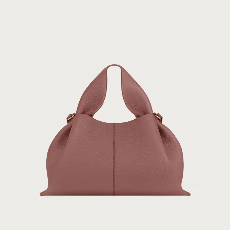 Genuine Leather Cloud Bag – Soft Dumpling Crossbody & Shoulder Tote