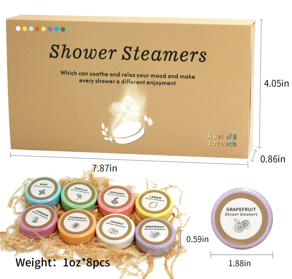 Shower Steamers Aromatherapy - Birthday Gifts for Women, 8 Pack Shower Bombs with Essential Oils, Spa Gifts for Women, Mom Nanasbeautyholic