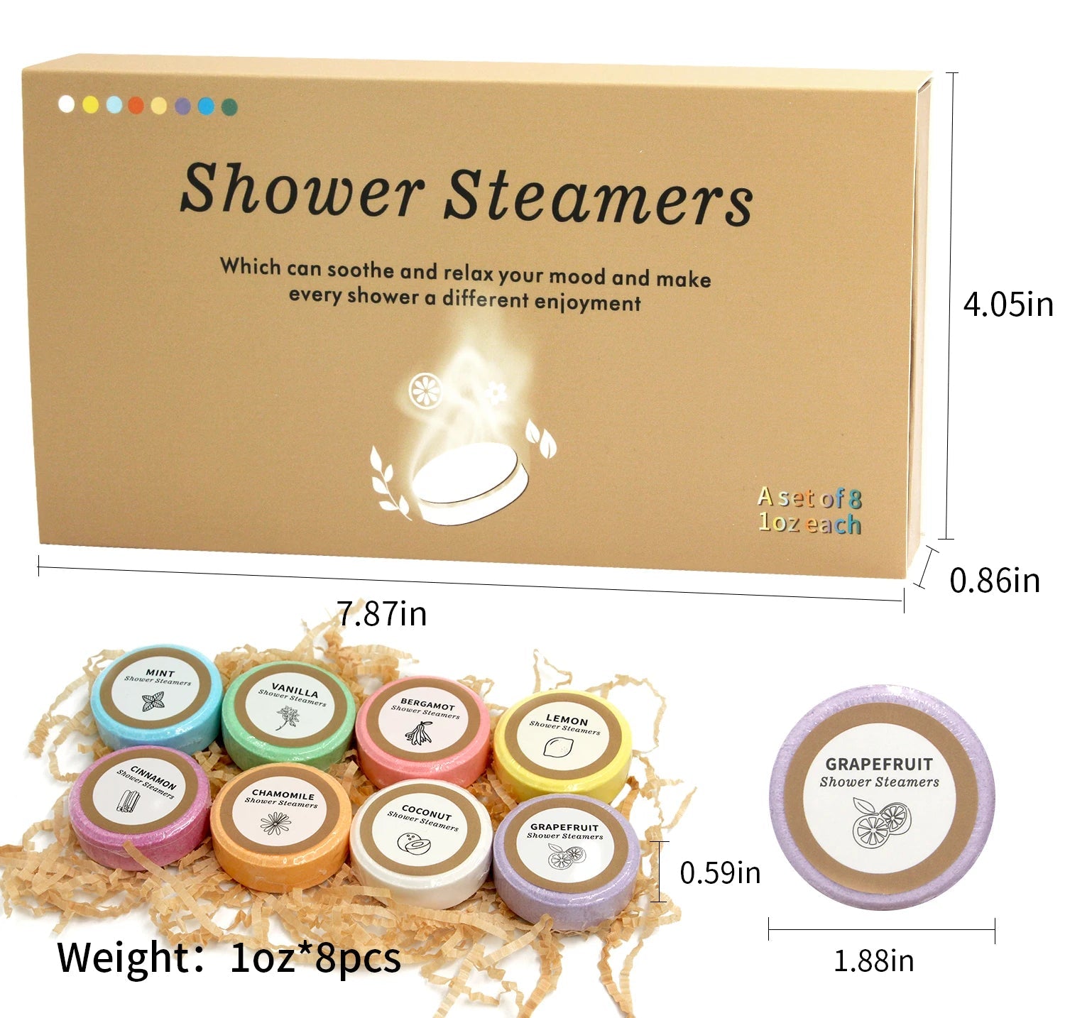 Shower Steamers Aromatherapy - Birthday Gifts for Women, 8 Pack Shower Bombs with Essential Oils, Spa Gifts for Women, Mom Nanasbeautyholic