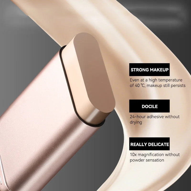 Light and Moist Hydrating Foundation, Natural-Looking, Moisturizing, Shiny, Thin and Lightweight, Double-Headed Makeup Foundation That Rotates for Easy Use, with Its Own Brush, Waterproof, Easy to Apply Makeup, and Easy for B Nanasbeautyholic