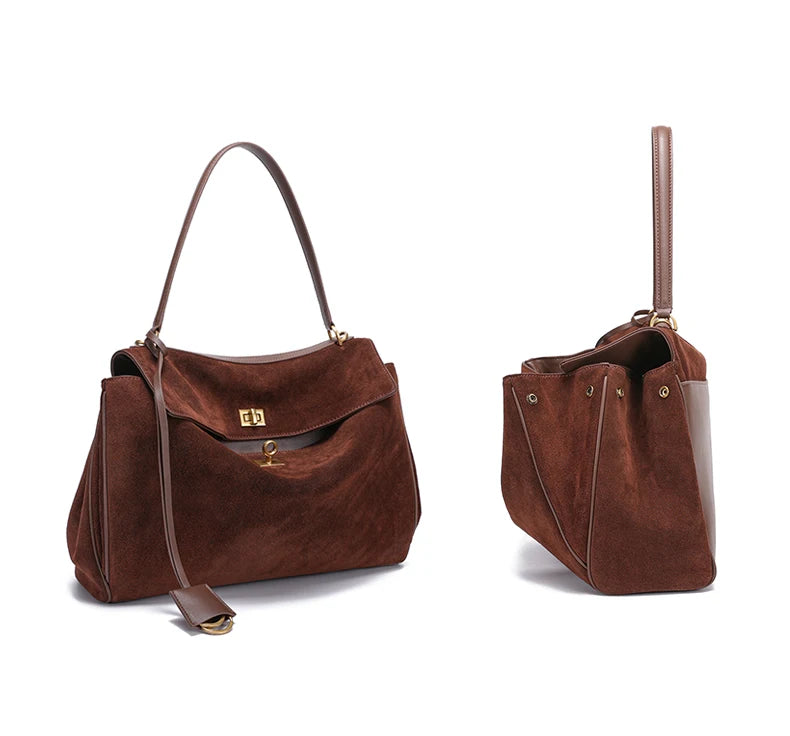 Women's Suede genuine leather Bag Shoulder Handbag Luxury Designer