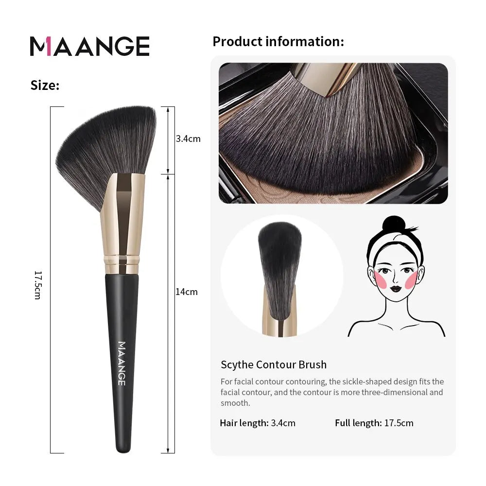 MAANGE Dense Blush Bronzer Brush Angled Makeup Brush Premium