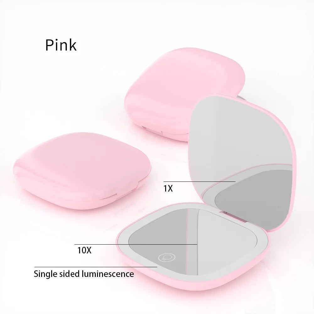 Mini Compact Foldable Pocket Hand Led Makeup Mirror