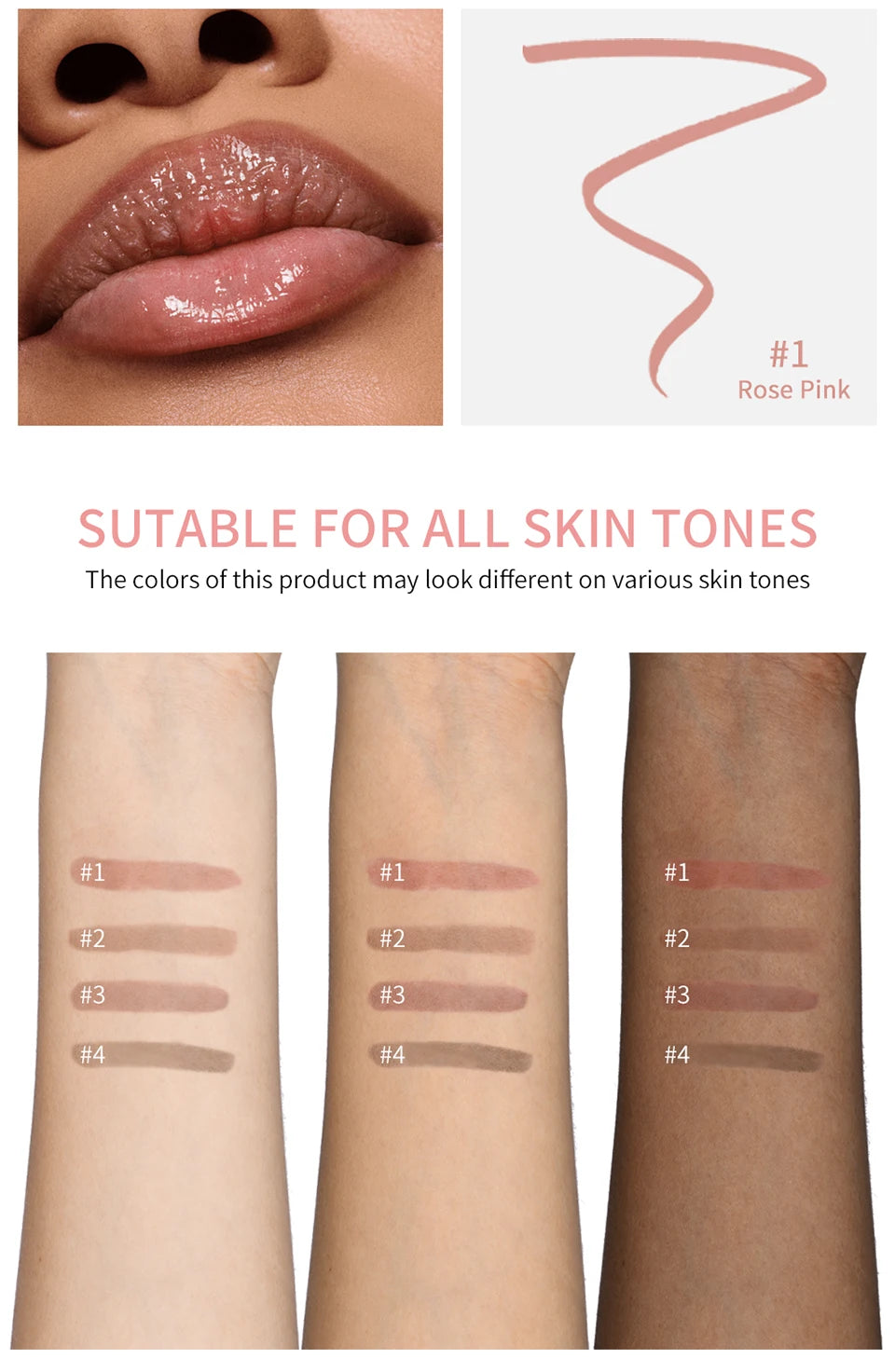 Peel-Off Lip Liner & Tint | Waterproof Long-Lasting Matte | 10 Shades