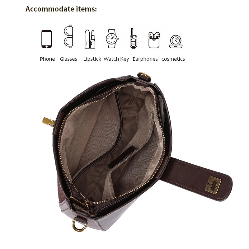 Genuine Cowhide Leather Shoulder Bag – Soft, Structured & Timeless