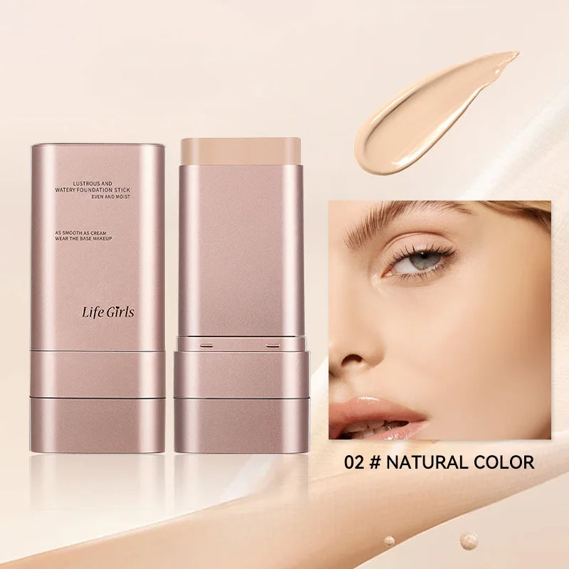 Light and Moist Hydrating Foundation, Natural-Looking, Moisturizing, Shiny, Thin and Lightweight, Double-Headed Makeup Foundation That Rotates for Easy Use, with Its Own Brush, Waterproof, Easy to Apply Makeup, and Easy for B Nanasbeautyholic