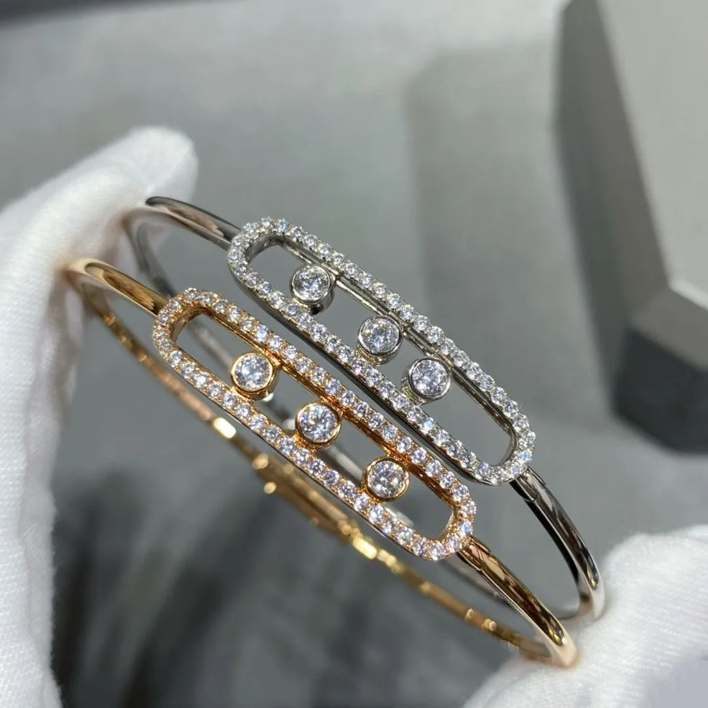 Sterling Silver Luxury Zircon Lucky Bead Bracelet – Timeless Anniversary Gift for Women